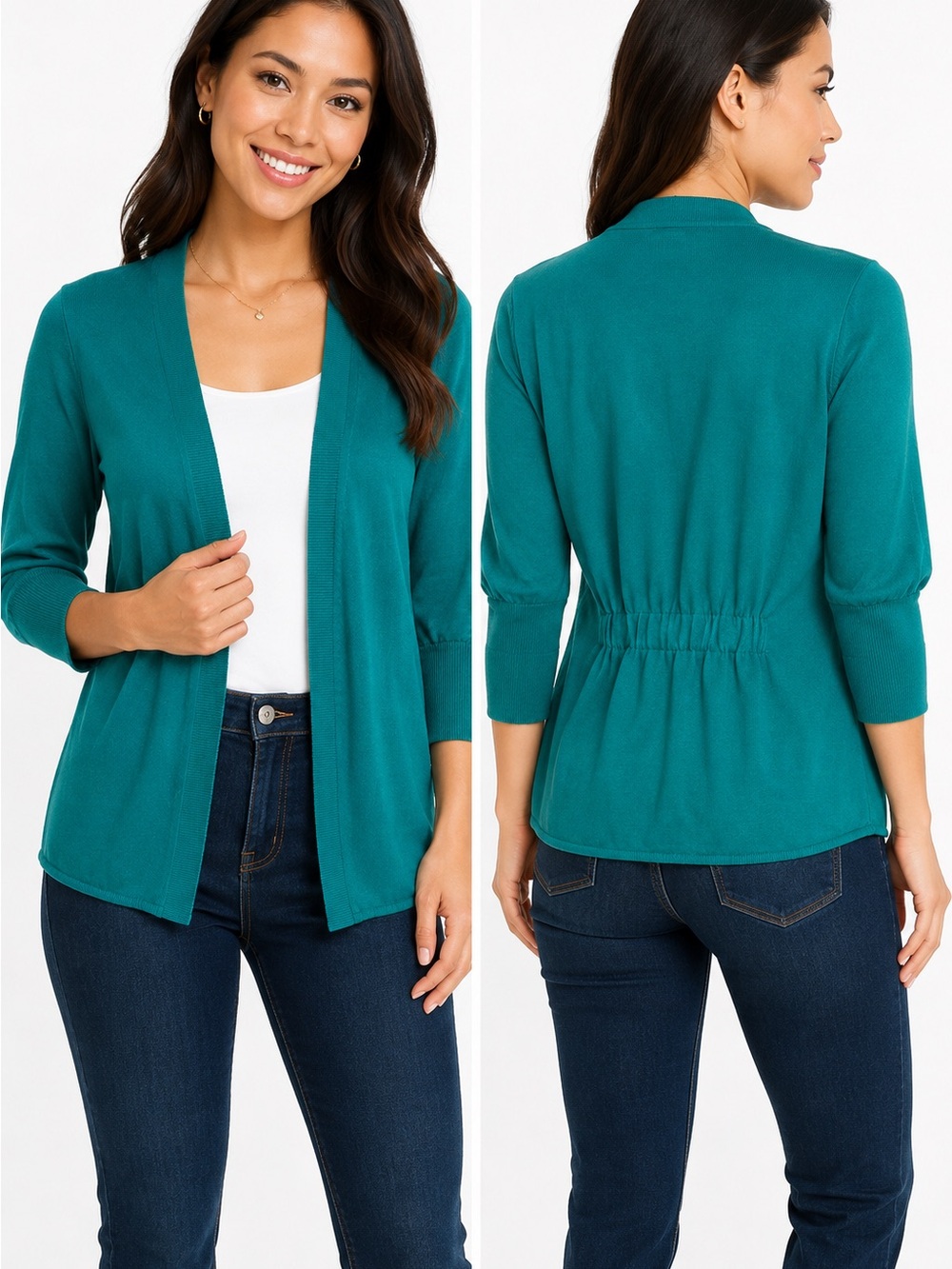 The Limited Teal Open-Front Cardigan Size XS Lightweight Office Business Casual
